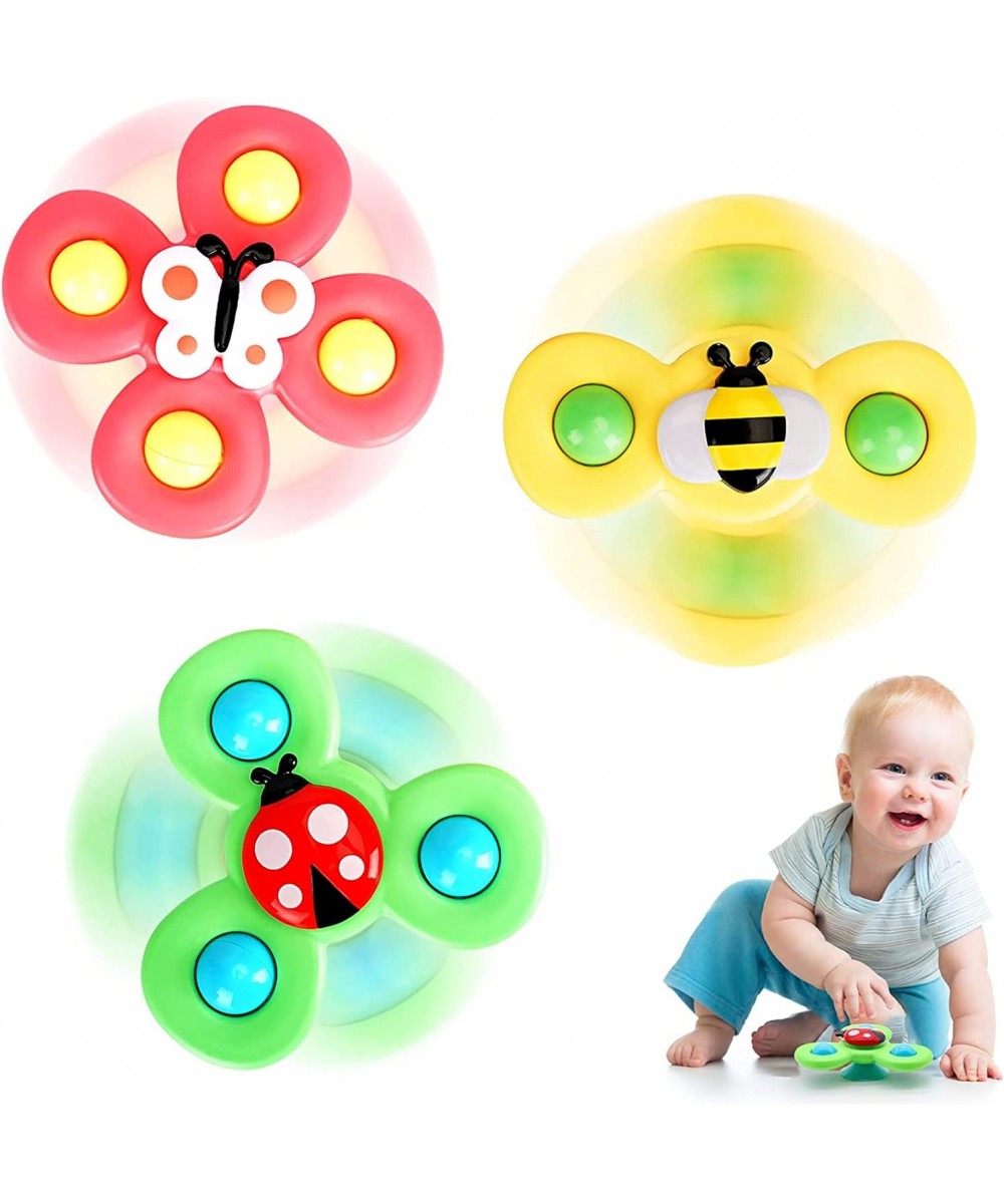 3Pcs Suction Toys for Toddlers - Suction Fidget Spinner for Baby Bath with Suction Cups toys that Stick to the High Chair - D...