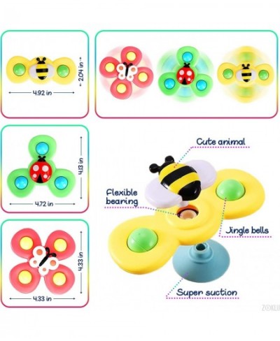 3Pcs Suction Toys for Toddlers - Suction Fidget Spinner for Baby Bath with Suction Cups toys that Stick to the High Chair - D...