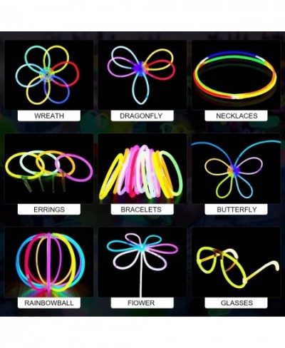 Halloween Glow Sticks Party Pack 206-Pcs Glow Sticks with 8 " Glow in The Dark Party Supplies Connectors for Eyeglasses Earri...