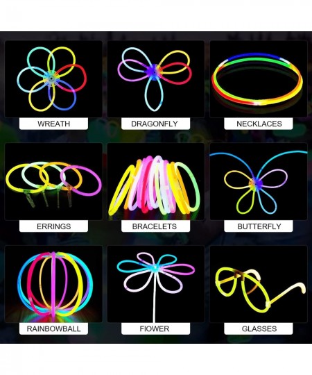 Halloween Glow Sticks Party Pack 206-Pcs Glow Sticks with 8 " Glow in The Dark Party Supplies Connectors for Eyeglasses Earri...