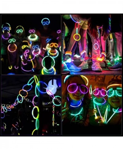 Halloween Glow Sticks Party Pack 206-Pcs Glow Sticks with 8 " Glow in The Dark Party Supplies Connectors for Eyeglasses Earri...