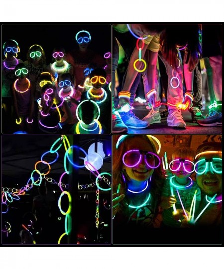 Halloween Glow Sticks Party Pack 206-Pcs Glow Sticks with 8 " Glow in The Dark Party Supplies Connectors for Eyeglasses Earri...