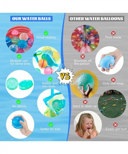 Reusable Water Balloons Magnetic Water Balloons Silicone Quick Fill Sealing Balloons for Kids Girls Boys Summer Funs (10pcs) ...