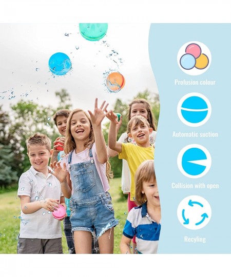 Reusable Water Balloons Magnetic Water Balloons Silicone Quick Fill Sealing Balloons for Kids Girls Boys Summer Funs (10pcs) ...