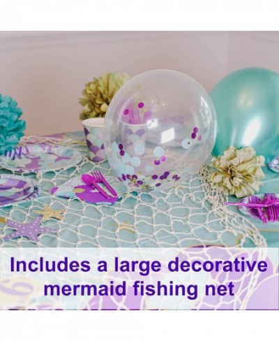 Mega Premium Mermaid Party Decorations - 169 Piece Mermaid Birthday Party Supplies Kit for 16 Guests - Mermaid Plates Mermaid...