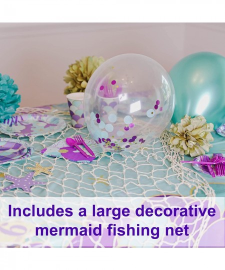 Mega Premium Mermaid Party Decorations - 169 Piece Mermaid Birthday Party Supplies Kit for 16 Guests - Mermaid Plates Mermaid...