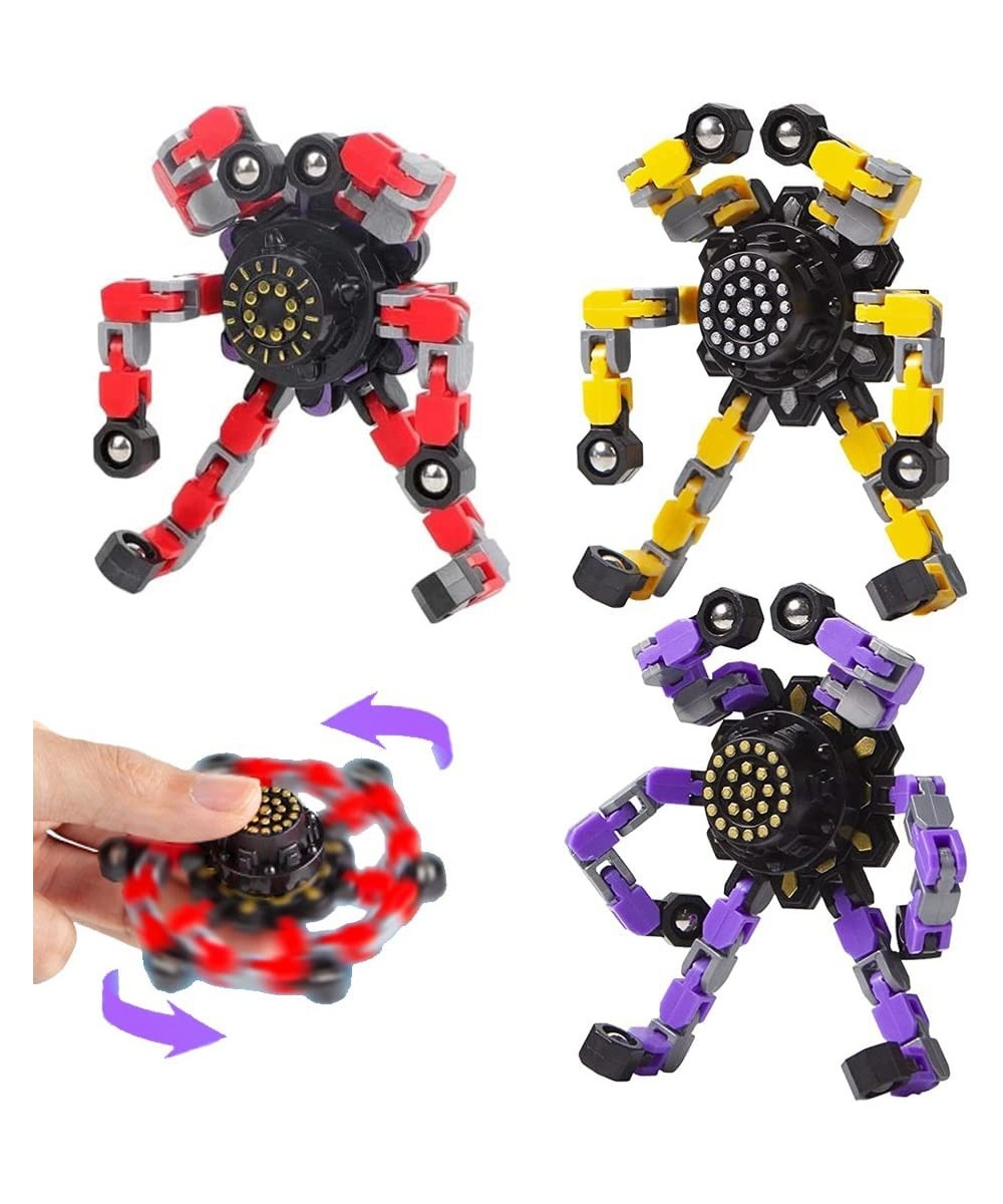 3Pack Fidget Spinners Transformable Chain Robot Toy DIY Deformation Robot Deformed Mechanical Spiral Twister Fingertip Decomp...