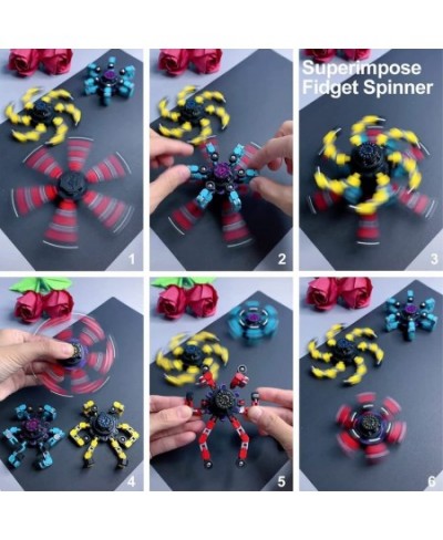 3Pack Fidget Spinners Transformable Chain Robot Toy DIY Deformation Robot Deformed Mechanical Spiral Twister Fingertip Decomp...