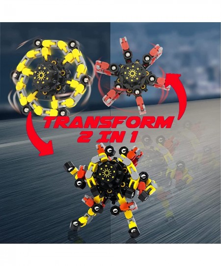 3Pack Fidget Spinners Transformable Chain Robot Toy DIY Deformation Robot Deformed Mechanical Spiral Twister Fingertip Decomp...