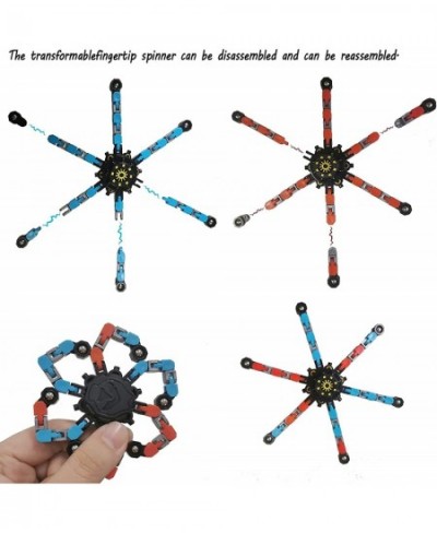 3Pack Fidget Spinners Transformable Chain Robot Toy DIY Deformation Robot Deformed Mechanical Spiral Twister Fingertip Decomp...