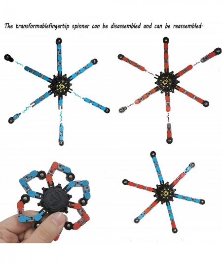 3Pack Fidget Spinners Transformable Chain Robot Toy DIY Deformation Robot Deformed Mechanical Spiral Twister Fingertip Decomp...