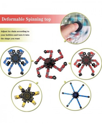 3Pack Fidget Spinners Transformable Chain Robot Toy DIY Deformation Robot Deformed Mechanical Spiral Twister Fingertip Decomp...