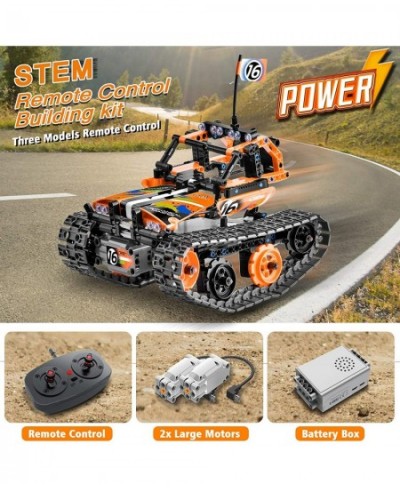 Remote Control STEM Building Kit for Boys 8-12 392 Pcs Science Learning Educational Building Blocks for Kids 3 in 1 Tracked R...