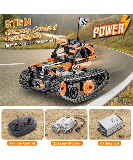 Remote Control STEM Building Kit for Boys 8-12 392 Pcs Science Learning Educational Building Blocks for Kids 3 in 1 Tracked R...