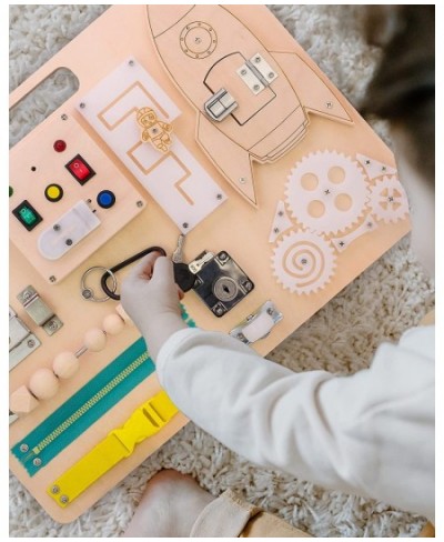 Busy Board for Toddlers 1-3 Wooden Sensory Board Baby Activity Board Montessori Busy Board Light Switch Toy Kid's Gift Educat...