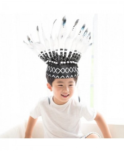 Native American Headdress Indian Style Feather Headdress with Elastic Band for Kids Adults Party Photo Props Party Home Decor...