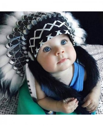 Native American Headdress Indian Style Feather Headdress with Elastic Band for Kids Adults Party Photo Props Party Home Decor...