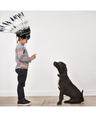 Native American Headdress Indian Style Feather Headdress with Elastic Band for Kids Adults Party Photo Props Party Home Decor...