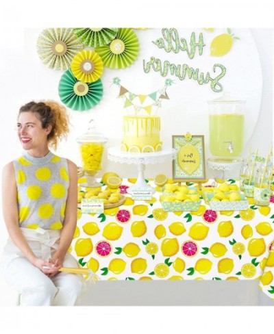 Lemon Table Cover -Summer Lemon Tablecloth Birthday Party Decorations Lemon Fruit Table Cover Party Supplies Picnic Rectangul...