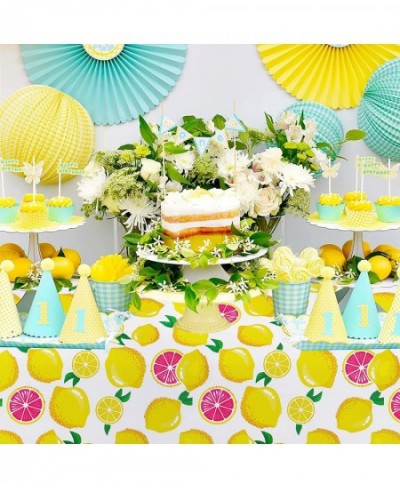 Lemon Table Cover -Summer Lemon Tablecloth Birthday Party Decorations Lemon Fruit Table Cover Party Supplies Picnic Rectangul...