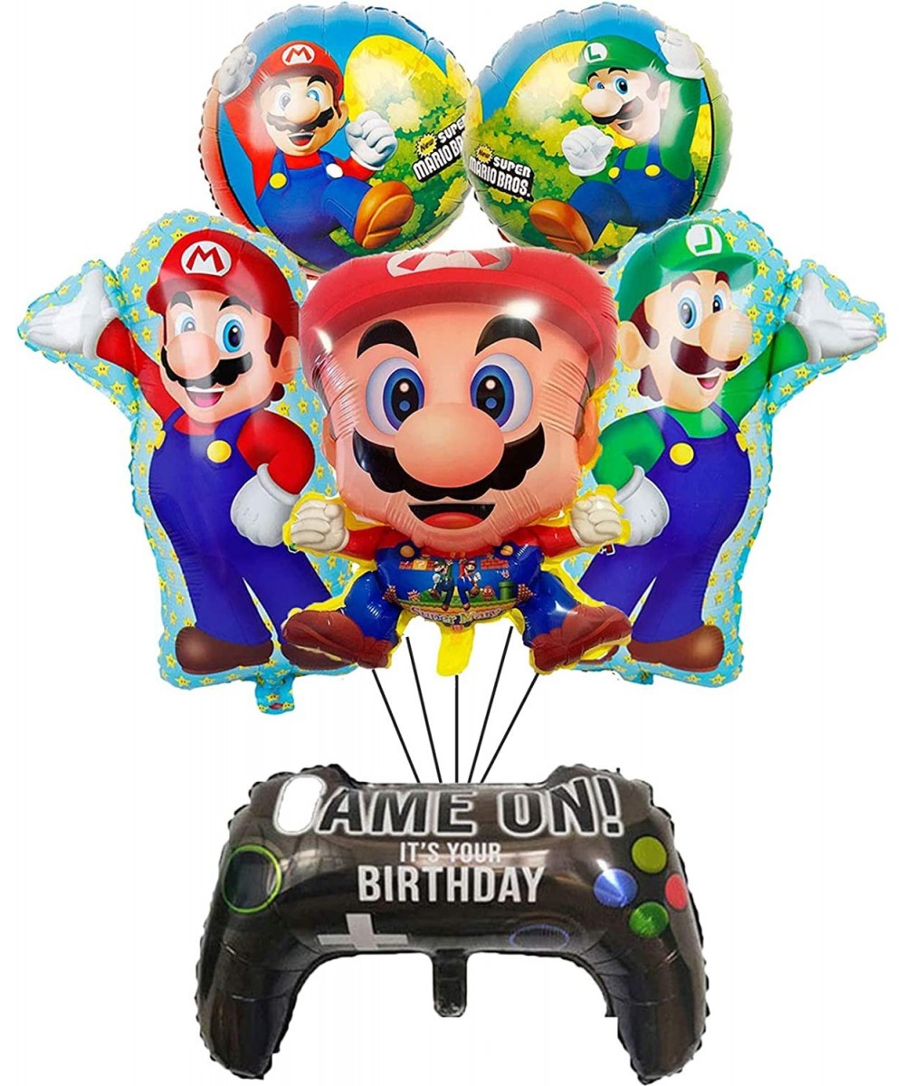 Super Mario Birthday Party Supplies 6pcs Super Mario Bros Balloons Bouquet Decorations for Kids Birthday $16.71 - Kids' Party...