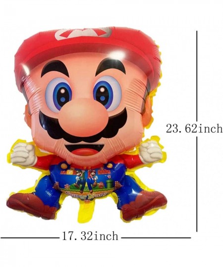 Super Mario Birthday Party Supplies 6pcs Super Mario Bros Balloons Bouquet Decorations for Kids Birthday $16.71 - Kids' Party...