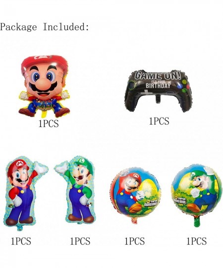 Super Mario Birthday Party Supplies 6pcs Super Mario Bros Balloons Bouquet Decorations for Kids Birthday $16.71 - Kids' Party...