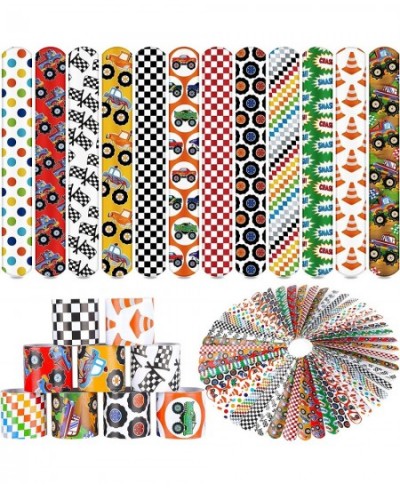 48PCS Monster Trucks Themed Party Favors Slap Bracelets Kids Adults Classroom Prize Exchanging Gifts Birthday Party Decoratio...