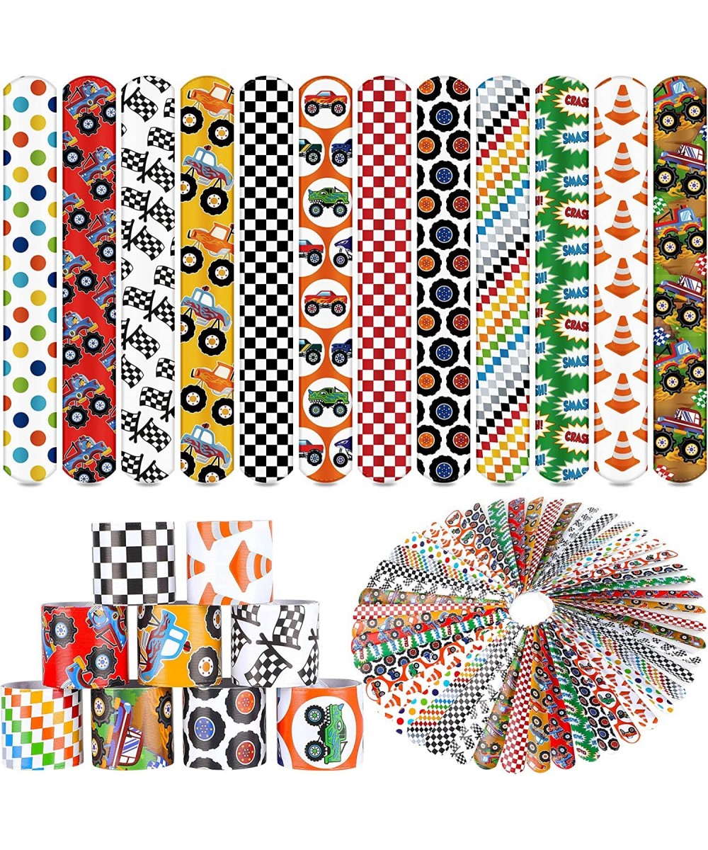 48PCS Monster Trucks Themed Party Favors Slap Bracelets Kids Adults Classroom Prize Exchanging Gifts Birthday Party Decoratio...