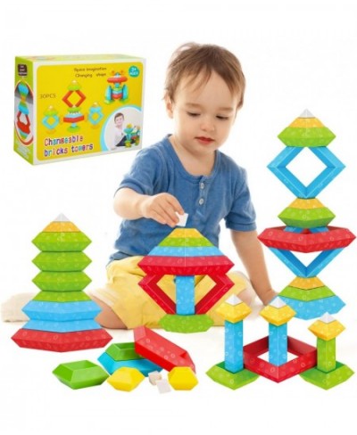 30 Pcs Montessori Toys for 1 2 3 4 5 6 Year Stacking Blocks Toddler Age 1-2 2-4 Preschool Stem Toy Kids Building Block Educat...