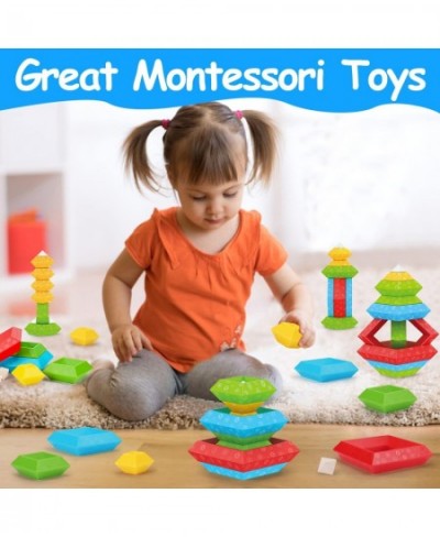 30 Pcs Montessori Toys for 1 2 3 4 5 6 Year Stacking Blocks Toddler Age 1-2 2-4 Preschool Stem Toy Kids Building Block Educat...