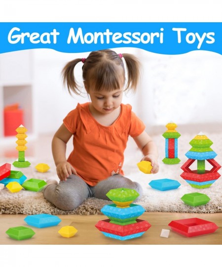 30 Pcs Montessori Toys for 1 2 3 4 5 6 Year Stacking Blocks Toddler Age 1-2 2-4 Preschool Stem Toy Kids Building Block Educat...