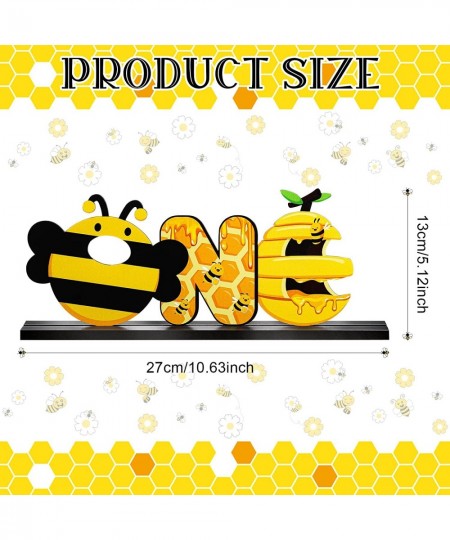 Bee ONE Letter Sign Wooden Table Centerpieces Summer First Honey Bee Day Photo Prop Table Centerpieces Decorations for Boys G...