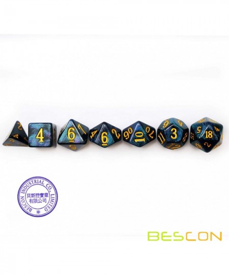 Bescon Starry Night Dice Set Series 7pcs Polyhedral RPG Dice Set Milky Way Midnight Twilight $18.28 - Game Accessories