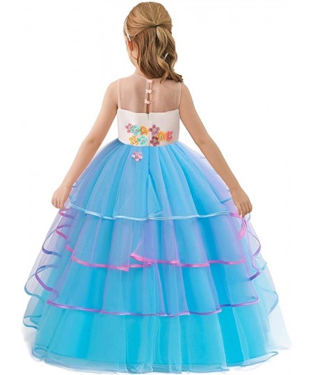 Girls Unicorn Birthday Costume Princess Sleeveless Tulle Dress Halloween Christmas Party Pageant Long Ball Gown $50.56 - Kids...