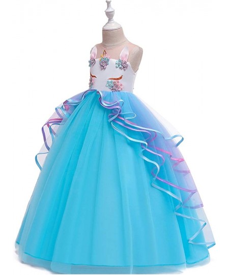 Girls Unicorn Birthday Costume Princess Sleeveless Tulle Dress Halloween Christmas Party Pageant Long Ball Gown $50.56 - Kids...