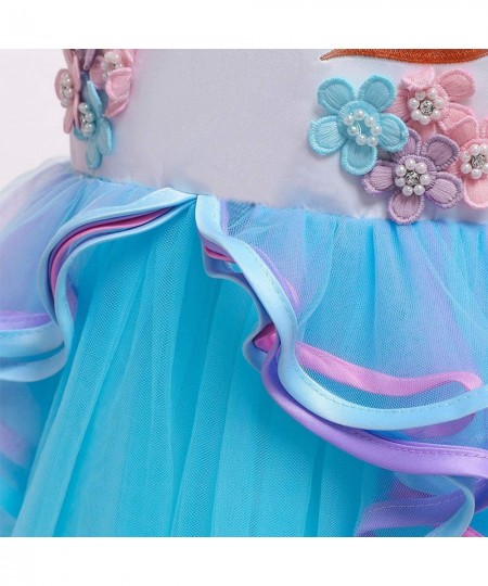 Girls Unicorn Birthday Costume Princess Sleeveless Tulle Dress Halloween Christmas Party Pageant Long Ball Gown $50.56 - Kids...