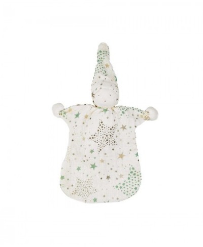 Organic Cotton Baby Muslin Sleeping Doll Lovey Toy in a Star Print 8" Tall $37.46 - Dolls