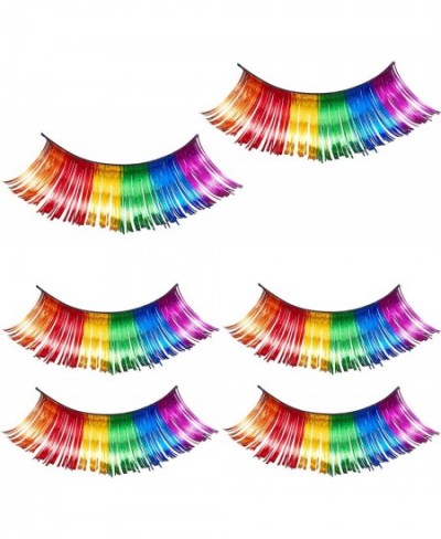 3 Pairs Rainbow Eyelashes Flashy Tinsel Party Clown Eyelashes Halloween Accessories for Stage Cosplay Supplies $18.53 - Kids'...