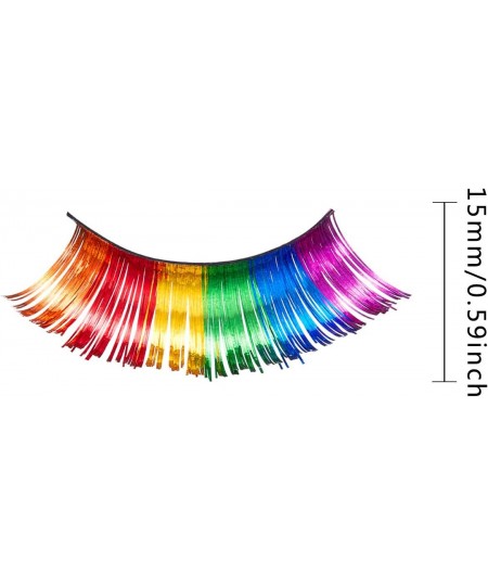 3 Pairs Rainbow Eyelashes Flashy Tinsel Party Clown Eyelashes Halloween Accessories for Stage Cosplay Supplies $18.53 - Kids'...