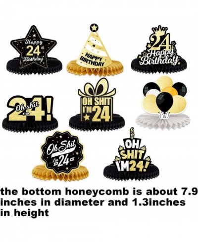 Oh S*it I’m 24 Happy 24th Birthday Honeycomb Centerpieces Balloons Confetti Theme Table Toppers Hello 24 Table Decorations Fu...