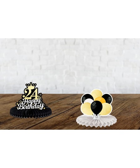 Oh S*it I’m 24 Happy 24th Birthday Honeycomb Centerpieces Balloons Confetti Theme Table Toppers Hello 24 Table Decorations Fu...