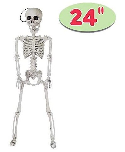 24” Halloween Decoration Pose-N-Stay Full Body Skeleton Plastic Bone with Posable Joints for Pose Skeleton Photo Prop Indoor ...