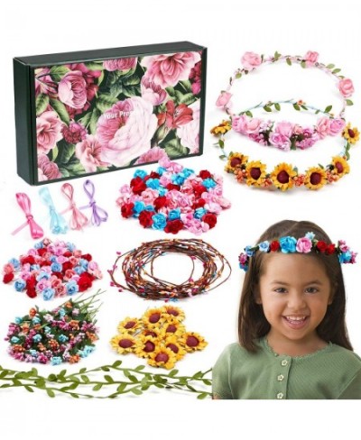 8pcs Flower Crowns Making Kit Creativity Art Craft Kit DIY Garden Outdoor Activities Jewelry Making Kit for Kids Age 4 5 6 7 ...