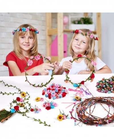 8pcs Flower Crowns Making Kit Creativity Art Craft Kit DIY Garden Outdoor Activities Jewelry Making Kit for Kids Age 4 5 6 7 ...