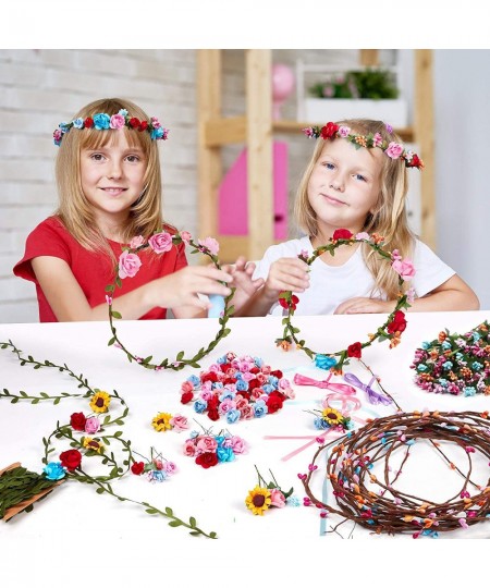 8pcs Flower Crowns Making Kit Creativity Art Craft Kit DIY Garden Outdoor Activities Jewelry Making Kit for Kids Age 4 5 6 7 ...