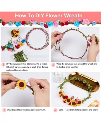 8pcs Flower Crowns Making Kit Creativity Art Craft Kit DIY Garden Outdoor Activities Jewelry Making Kit for Kids Age 4 5 6 7 ...