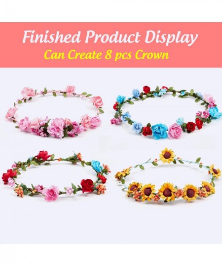 8pcs Flower Crowns Making Kit Creativity Art Craft Kit DIY Garden Outdoor Activities Jewelry Making Kit for Kids Age 4 5 6 7 ...