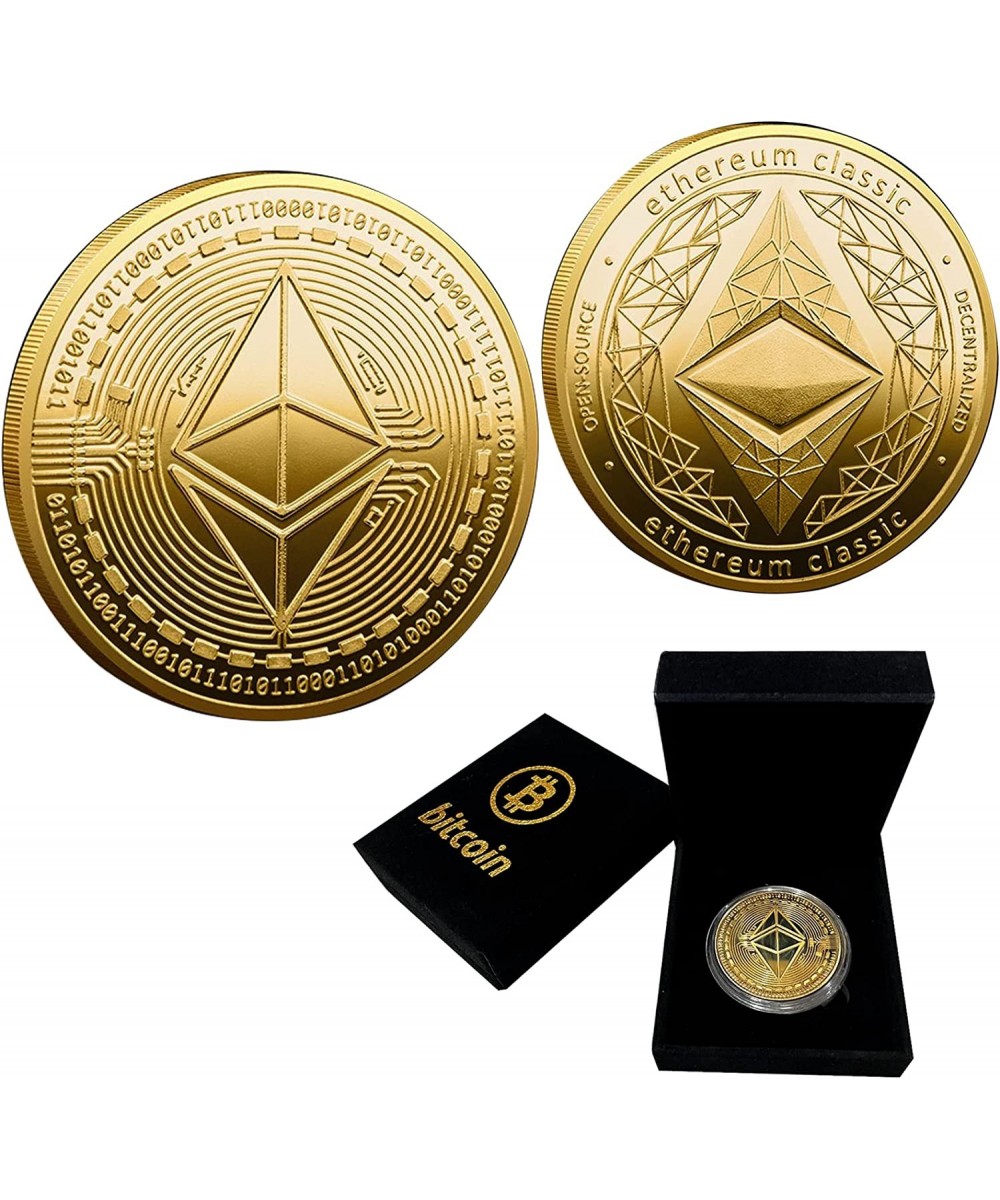 Physical Gold Ethereum Coin in a Deluxe Box - Collectible Gift | Limited Edition Blockchain Cryptocurrency | Commemorative To...