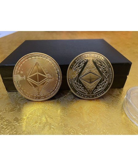 Physical Gold Ethereum Coin in a Deluxe Box - Collectible Gift | Limited Edition Blockchain Cryptocurrency | Commemorative To...